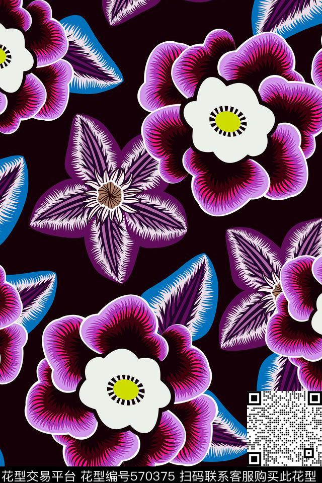 高端华亿平台花卉时尚大牌数码印花华亿平台下载（图片编号: 570375） - 瓦栏（Walan）