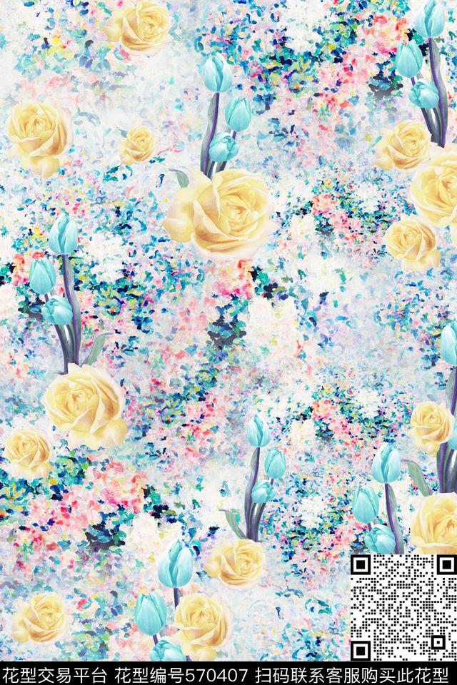 田园风碎花清新数码印花华亿平台下载（图片编号: 570407） - 瓦栏（Walan）