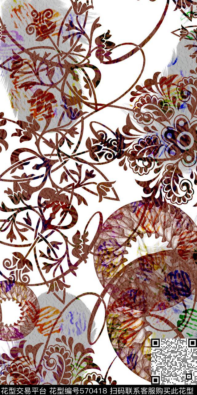 民族风花纹服装数码印花华亿平台下载（图片编号: 570418） - 瓦栏（Walan）