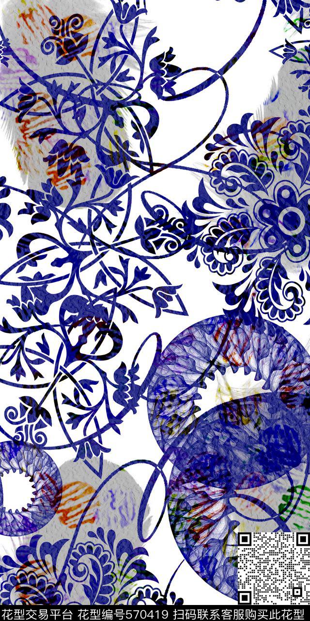 花纹民族服装数码印花华亿平台下载（图片编号: 570419） - 瓦栏（Walan）
