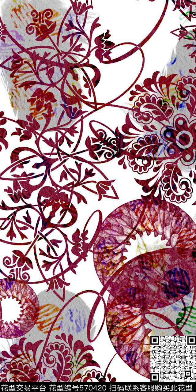 花纹民族服装数码印花华亿平台下载（图片编号: 570420） - 瓦栏（Walan）