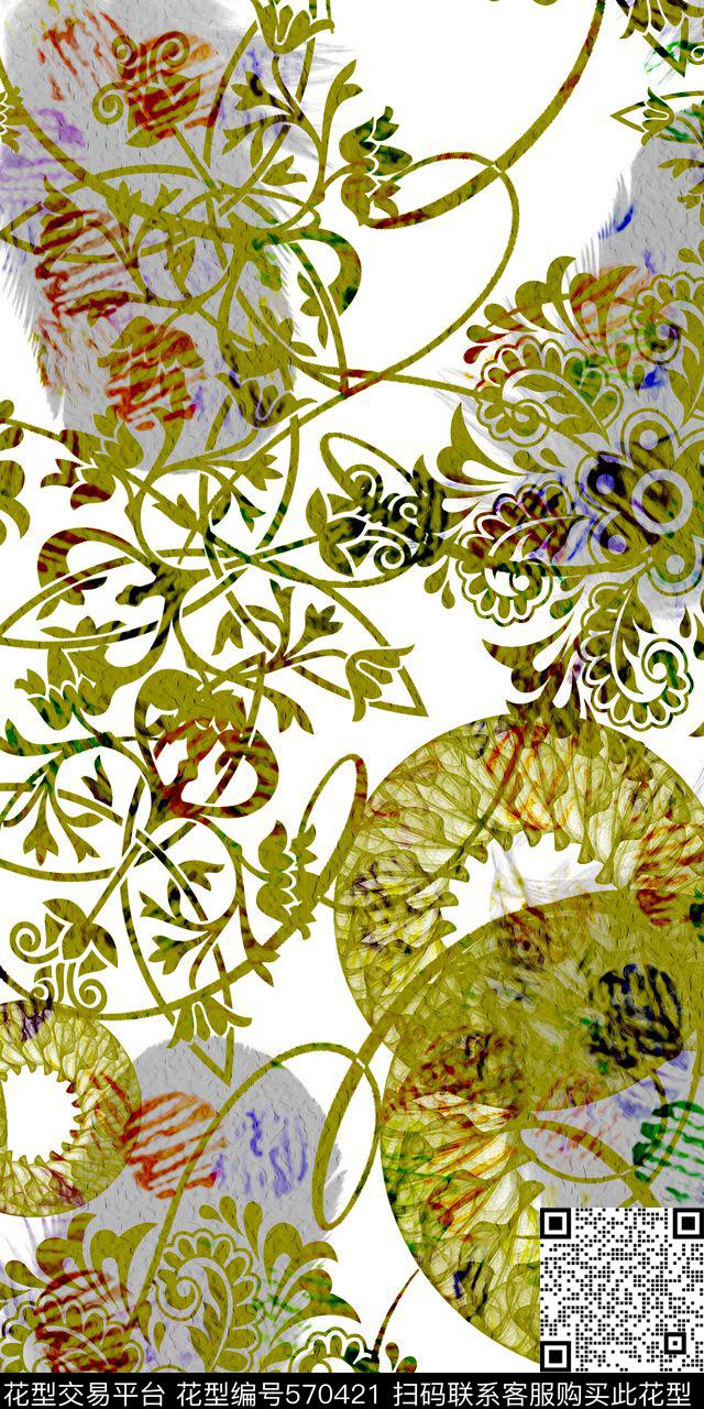 花纹民族服装数码印花华亿平台下载（图片编号: 570421） - 瓦栏（Walan）
