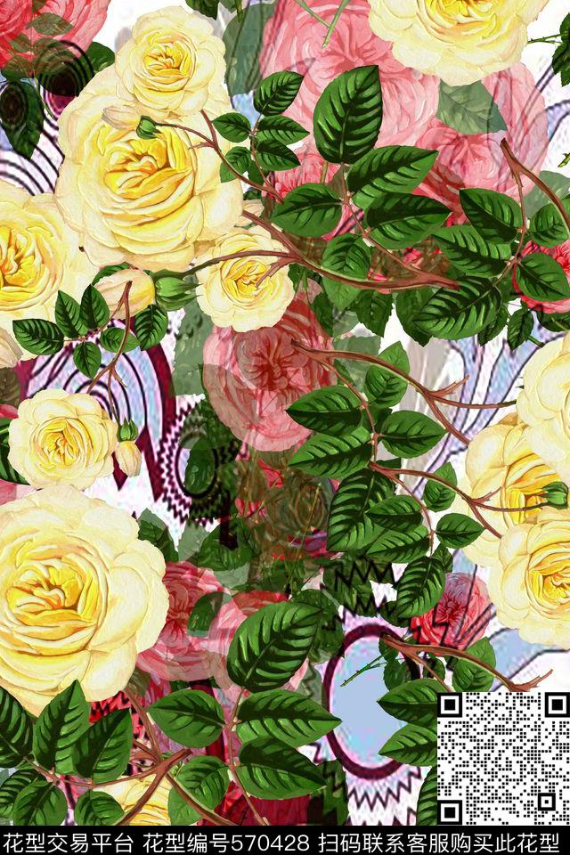 花卉民族风中国风数码印花华亿平台下载（图片编号: 570428） - 瓦栏（Walan）