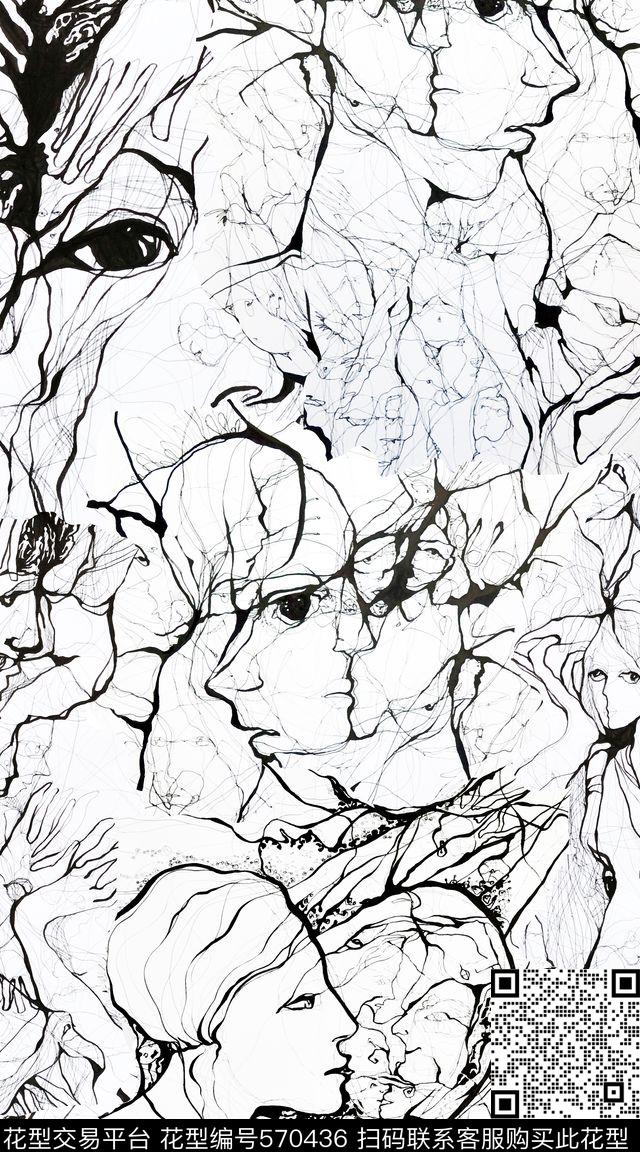 抽象插画插画创意传统印花华亿平台下载（图片编号: 570436） - 瓦栏（Walan）