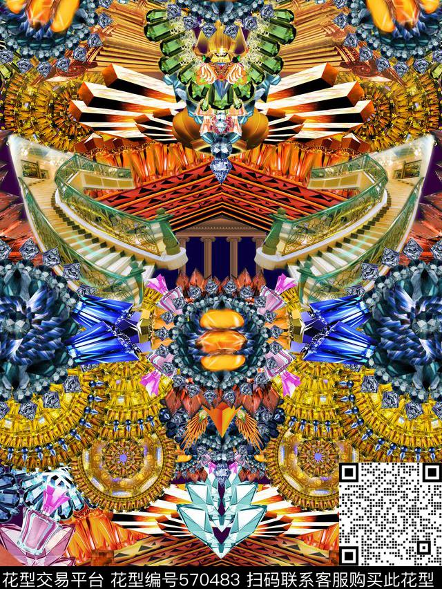 彩色大牌定位数码印花华亿平台下载（图片编号: 570483） - 瓦栏（Walan）