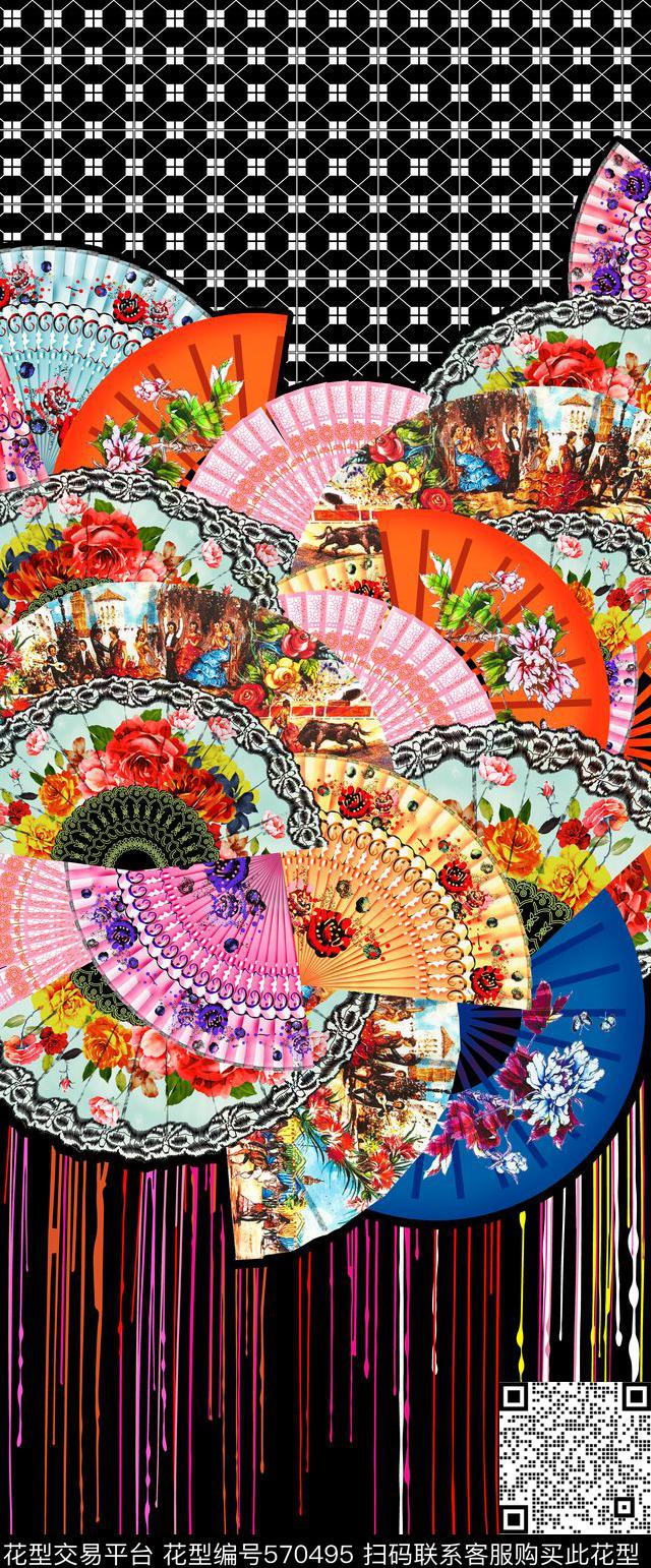 欧美时尚创意数码印花华亿平台下载（图片编号: 570495） - 瓦栏（Walan）