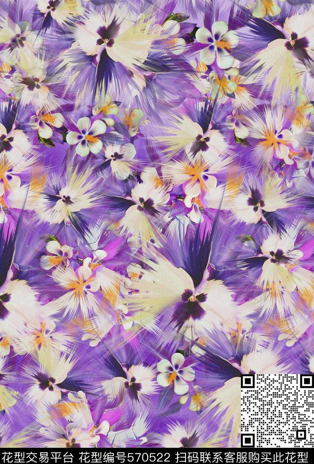 女装面料花数码印花华亿平台下载（图片编号: 570522） - 瓦栏（Walan）