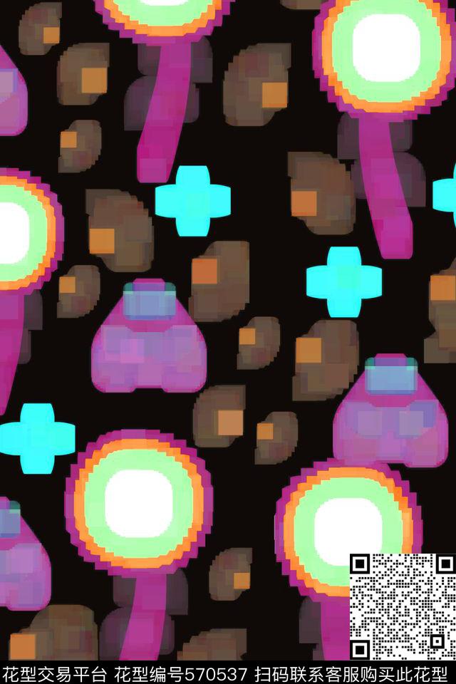 抽象花卉几何传统印花华亿平台下载（图片编号: 570537） - 瓦栏（Walan）