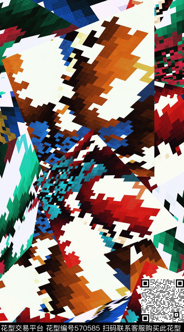 潮流花卉创意数码印花华亿平台下载（图片编号: 570585） - 瓦栏（Walan）