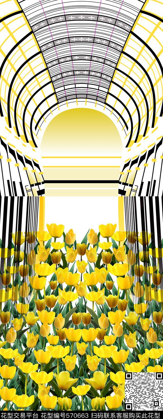 欧美花卉时尚数码印花华亿平台下载（图片编号: 570663） - 瓦栏（Walan）