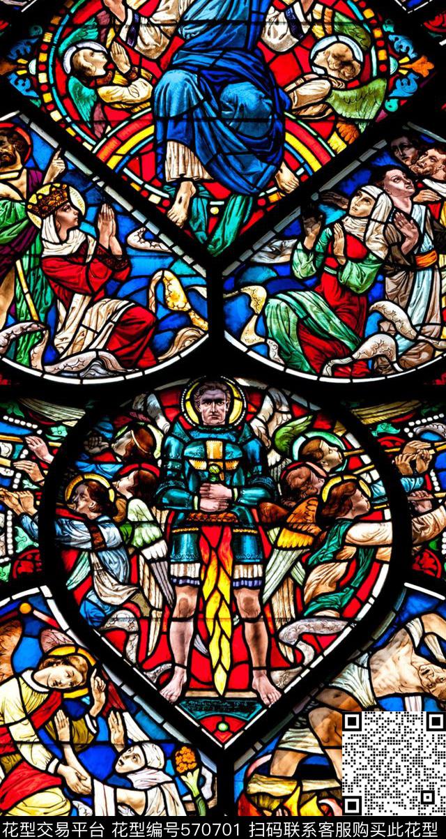 -复古手绘民族风手绘教会复古壁画人物数码印花华亿平台下载（图片编号: 570701） - 瓦栏（Walan）