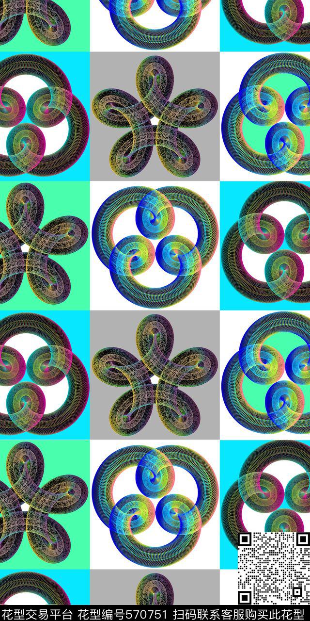 几何清爽数码印花华亿平台下载（图片编号: 570751） - 瓦栏（Walan）