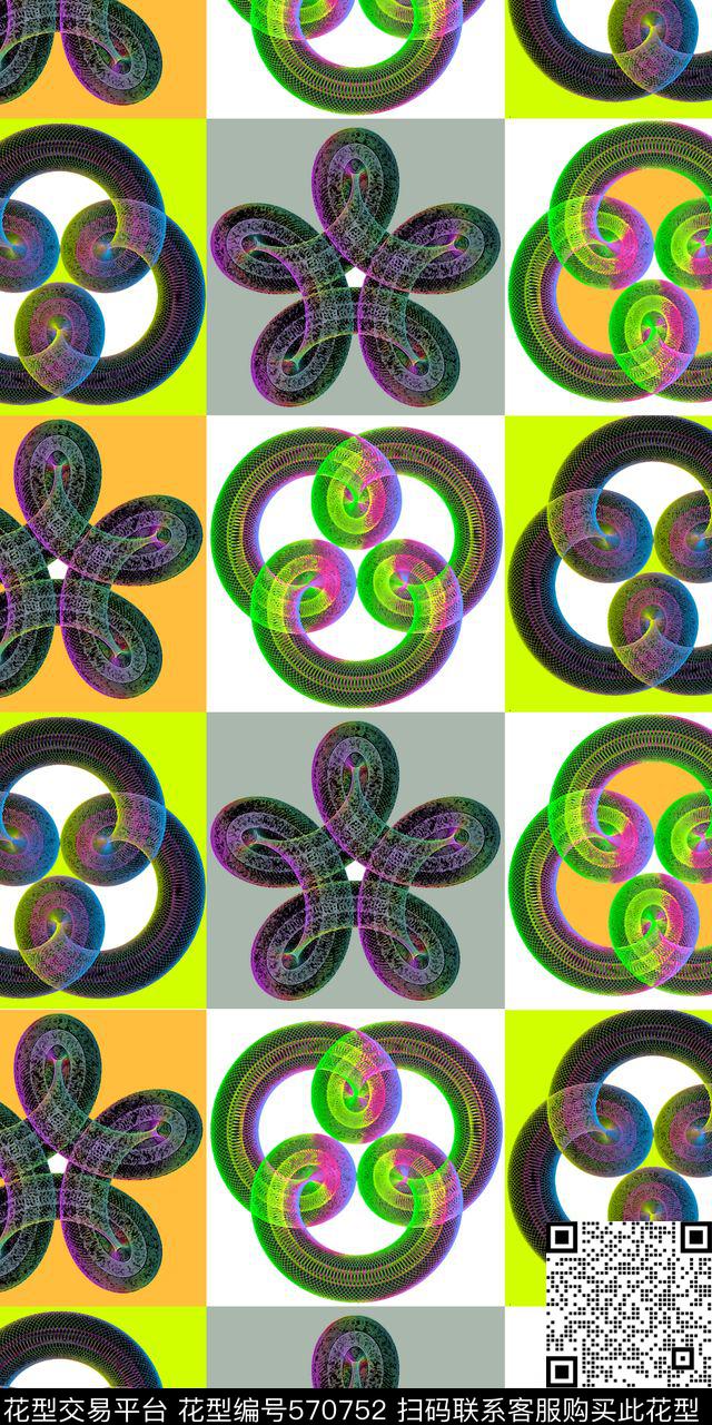 清爽几何数码印花华亿平台下载（图片编号: 570752） - 瓦栏（Walan）