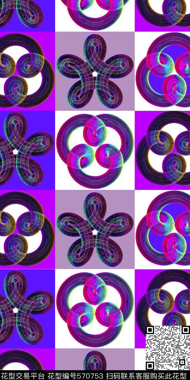 清爽几何数码印花华亿平台下载（图片编号: 570753） - 瓦栏（Walan）