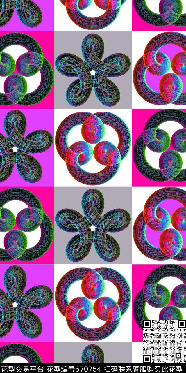 清爽几何数码印花华亿平台下载（图片编号: 570754） - 瓦栏（Walan）