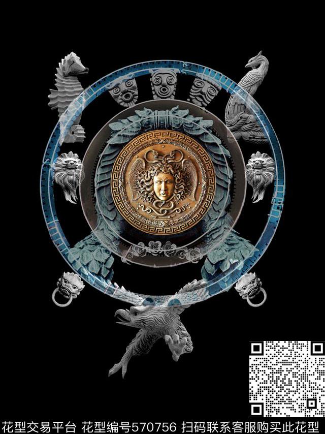 时尚人头数码印花华亿平台下载（图片编号: 570756） - 瓦栏（Walan）