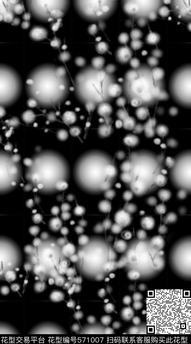 休闲时尚抽象水彩朦胧中国风黑白简约手绘黑白几何图形抽象水彩中国风写意花卉服装面料华亿平台数码印花华亿平台下载（图片编号: 571007） - 瓦栏（Walan）