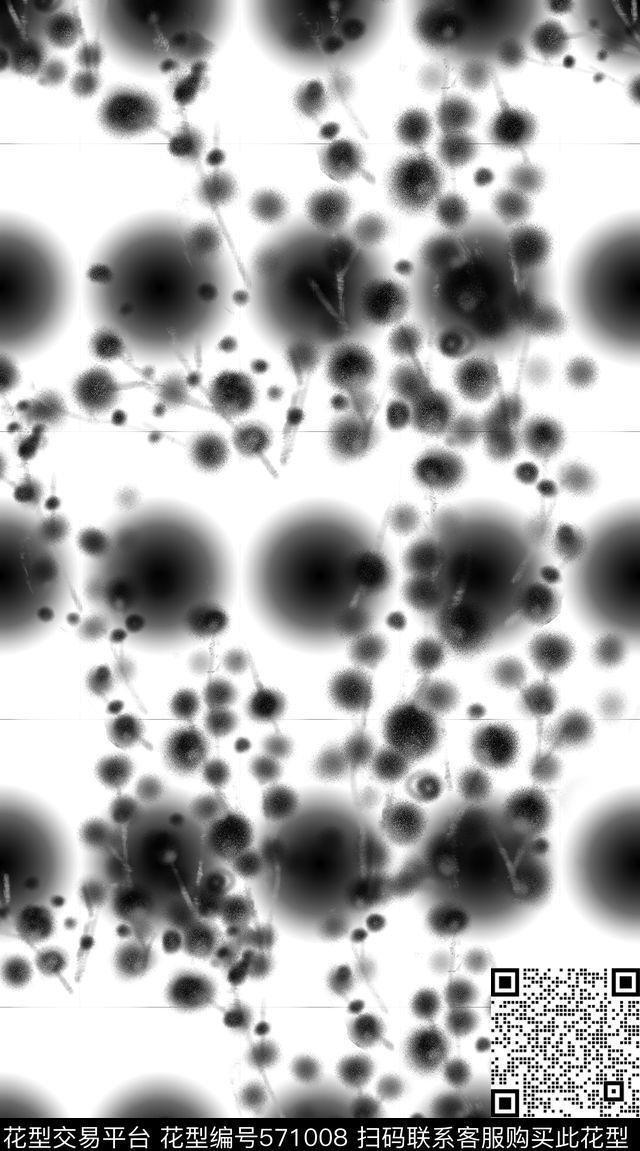 休闲时尚抽象水彩朦胧中国风黑白简约手绘黑白几何图形抽象水彩中国风写意花卉服装面料华亿平台数码印花华亿平台下载（图片编号: 571008） - 瓦栏（Walan）