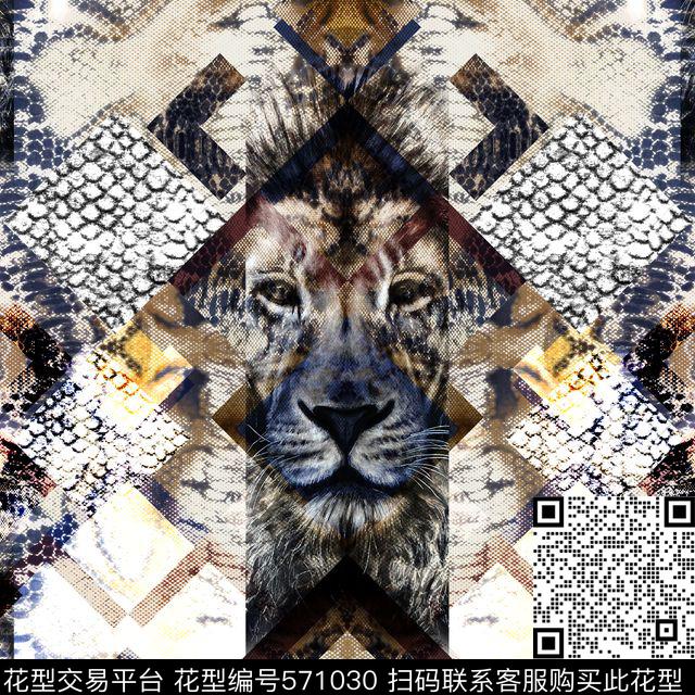 时尚大牌欧美风格豹纹纪梵希风格数码印花华亿平台下载（图片编号: 571030） - 瓦栏（Walan）