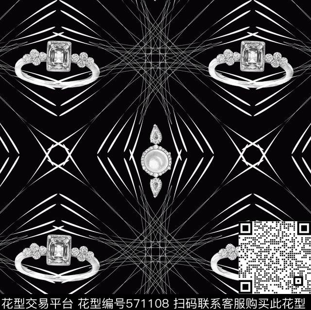 衬衫华亿平台黑白几何数码印花华亿平台下载（图片编号: 571108） - 瓦栏（Walan）