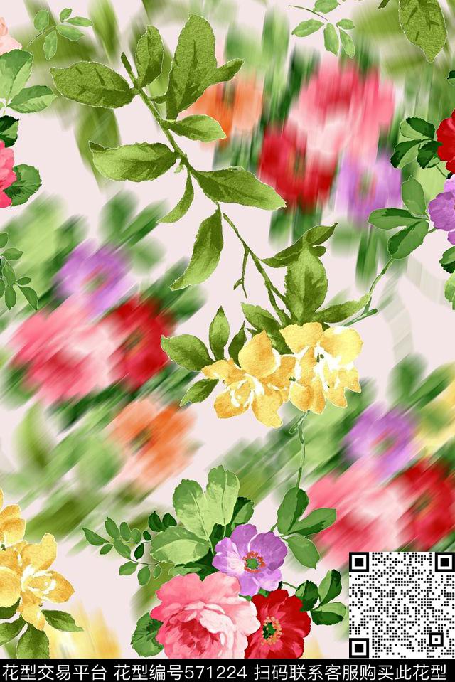 时尚大牌欧美风格花卉清新数码印花华亿平台下载（图片编号: 571224） - 瓦栏（Walan）