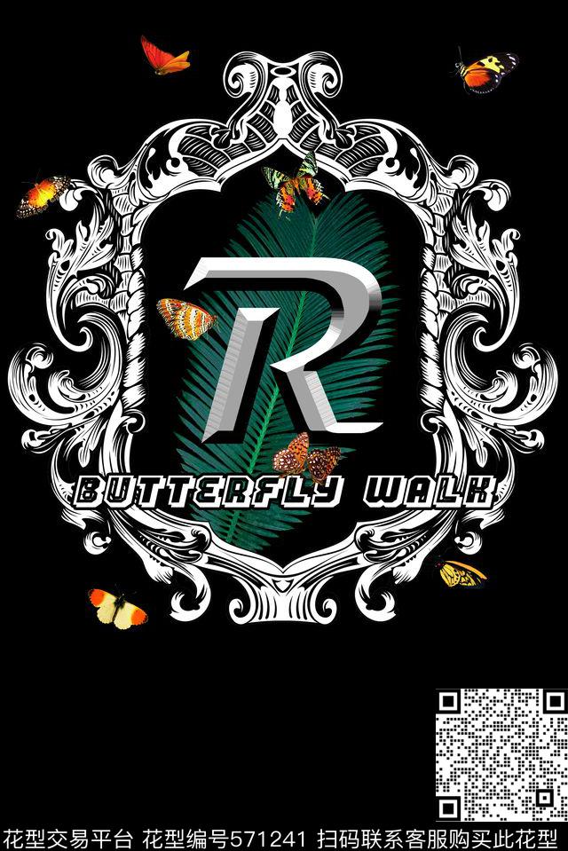 复古欧式蝴蝶数码印花华亿平台下载（图片编号: 571241） - 瓦栏（Walan）