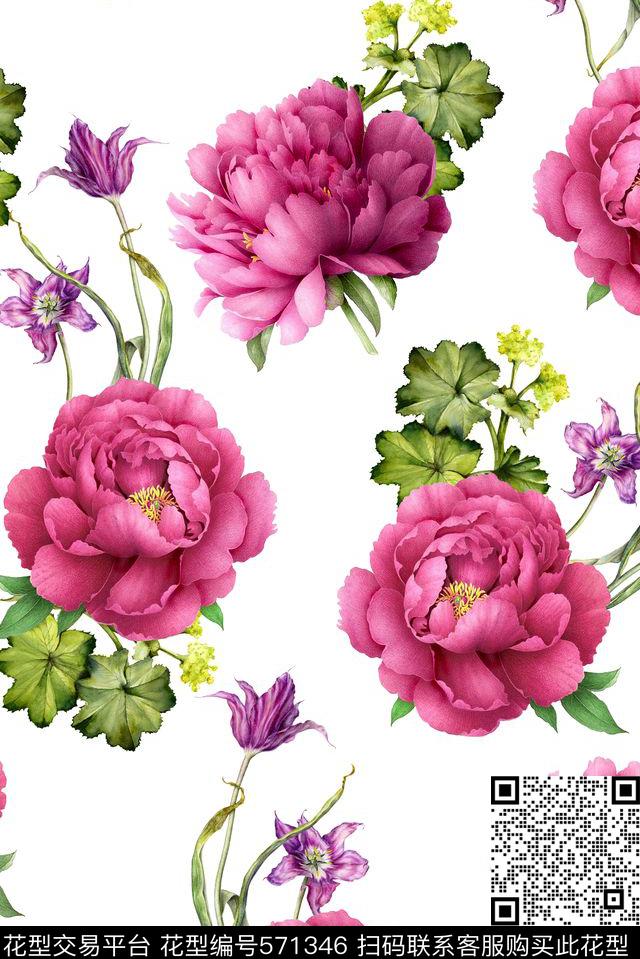 花卉手绘童装手绘数码印花华亿平台下载（图片编号: 571346） - 瓦栏（Walan）