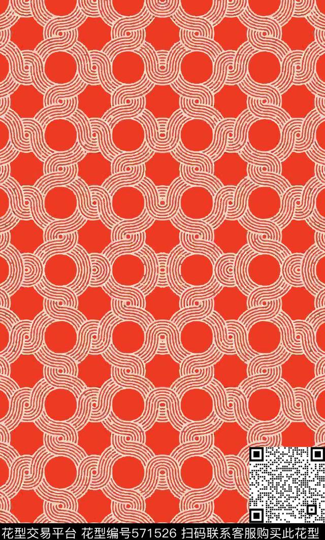 流行时尚花结扭绳传统印花华亿平台下载（图片编号: 571526） - 瓦栏（Walan）