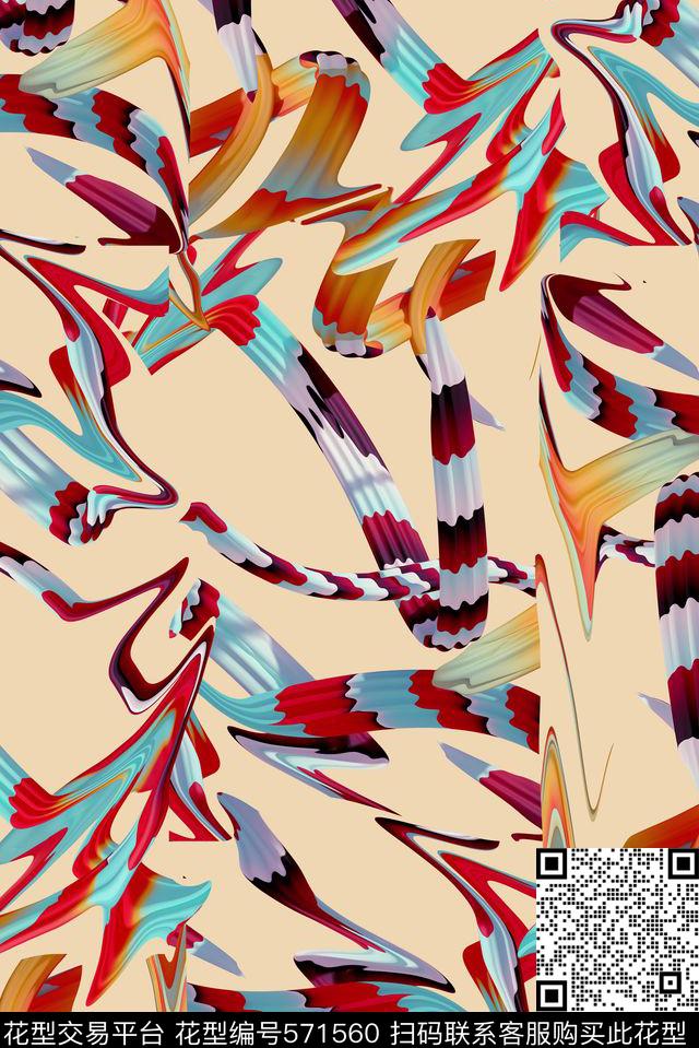 时尚大牌欧美风格手绘油画春夏华亿平台数码印花华亿平台下载（图片编号: 571560） - 瓦栏（Walan）