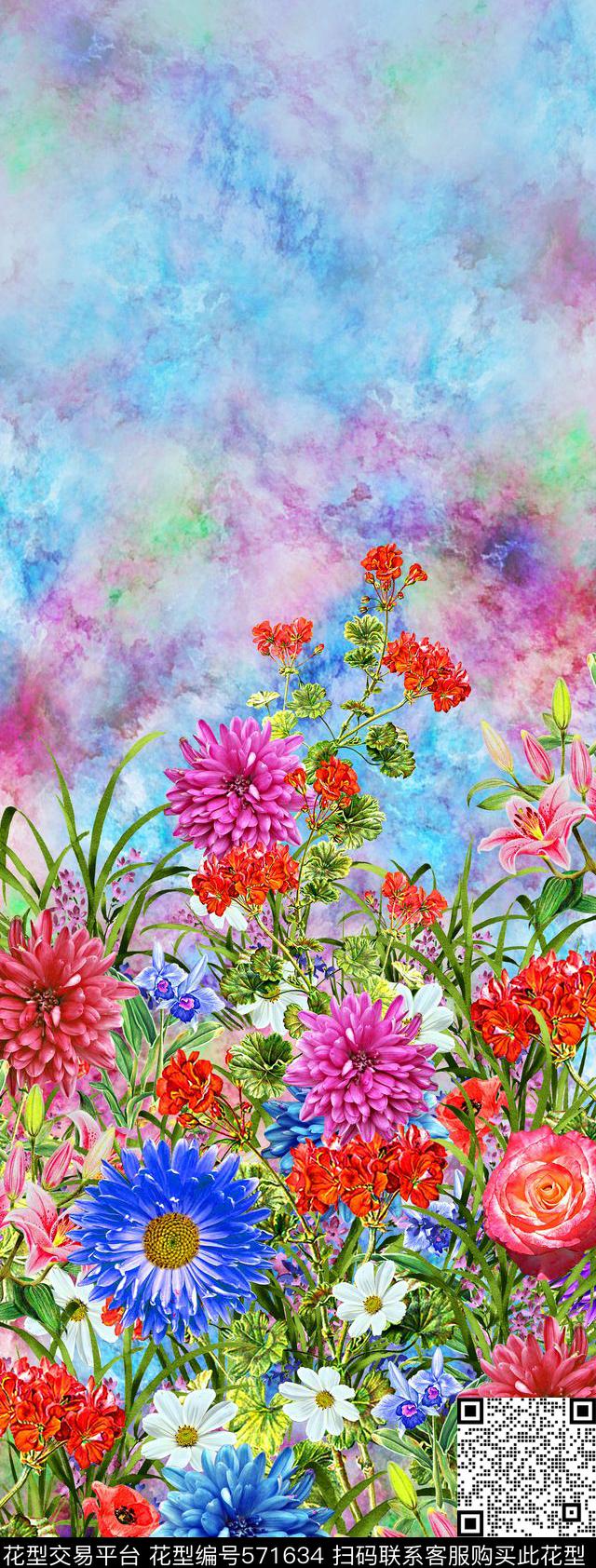 定位花卉中老年数码印花华亿平台下载（图片编号: 571634） - 瓦栏（Walan）