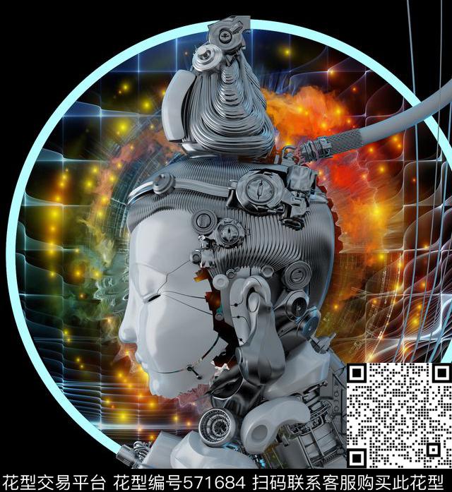 佛头星空宇宙机械数码印花华亿平台下载（图片编号: 571684） - 瓦栏（Walan）