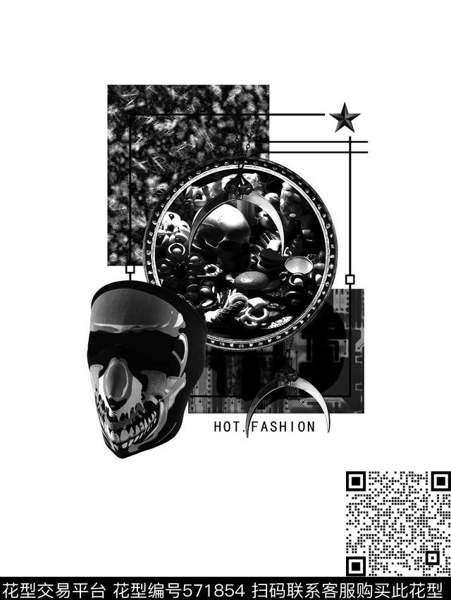 潮牌电路版几何数码印花华亿平台下载（图片编号: 571854） - 瓦栏（Walan）