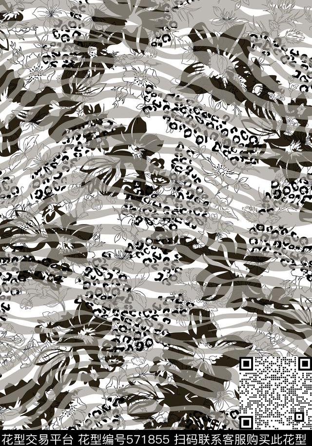 斑马纹豹纹抽象纹理传统印花华亿平台下载（图片编号: 571855） - 瓦栏（Walan）