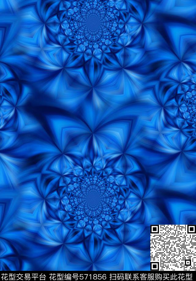 抽象幻彩漩涡男装女装数码印花华亿平台下载（图片编号: 571856） - 瓦栏（Walan）