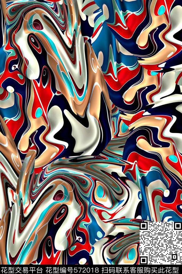 时尚大牌欧美风格油画风格时尚数码印花华亿平台下载（图片编号: 572018） - 瓦栏（Walan）