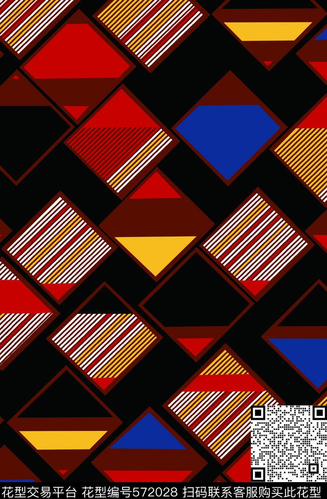 传统方格几何传统印花华亿平台下载（图片编号: 572028） - 瓦栏（Walan）