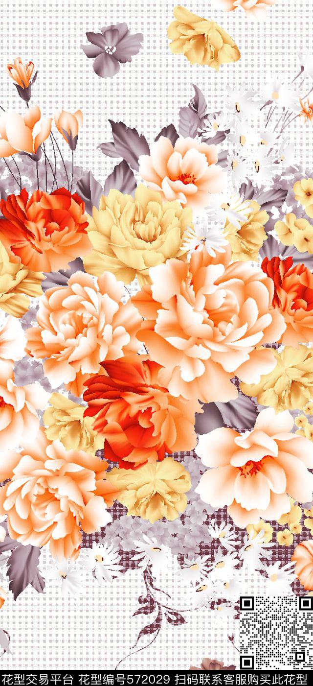 潮流高端梦幻花传统印花华亿平台下载（图片编号: 572029） - 瓦栏（Walan）