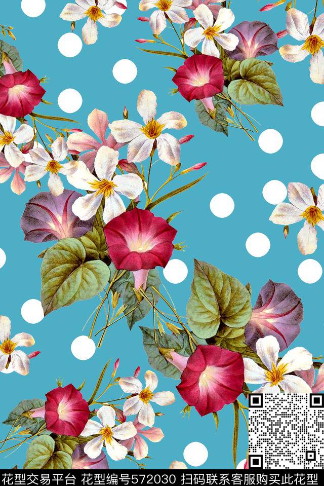 时尚潮流大牌波点数码印花华亿平台下载（图片编号: 572030） - 瓦栏（Walan）