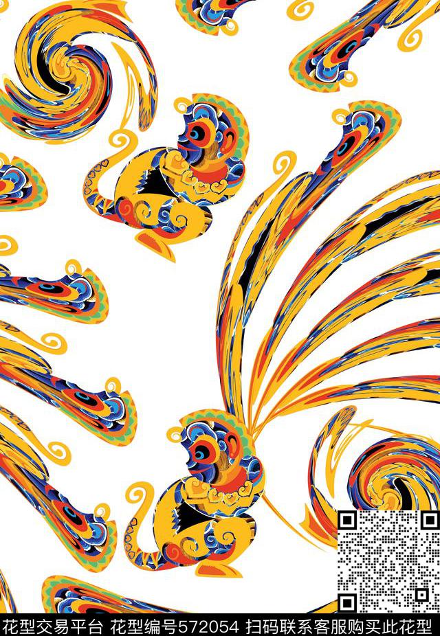 印度脸谱中国风数码印花华亿平台下载（图片编号: 572054） - 瓦栏（Walan）