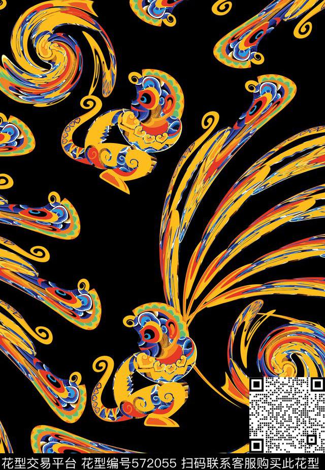 印度脸谱中国风数码印花华亿平台下载（图片编号: 572055） - 瓦栏（Walan）