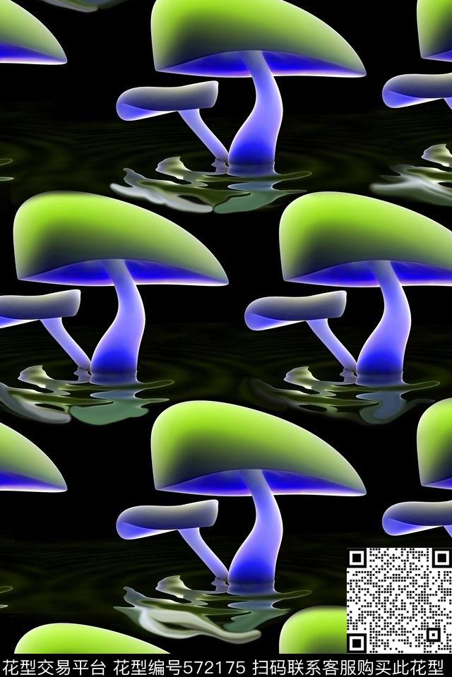 蘑菇时尚炫彩数码印花华亿平台下载（图片编号: 572175） - 瓦栏（Walan）