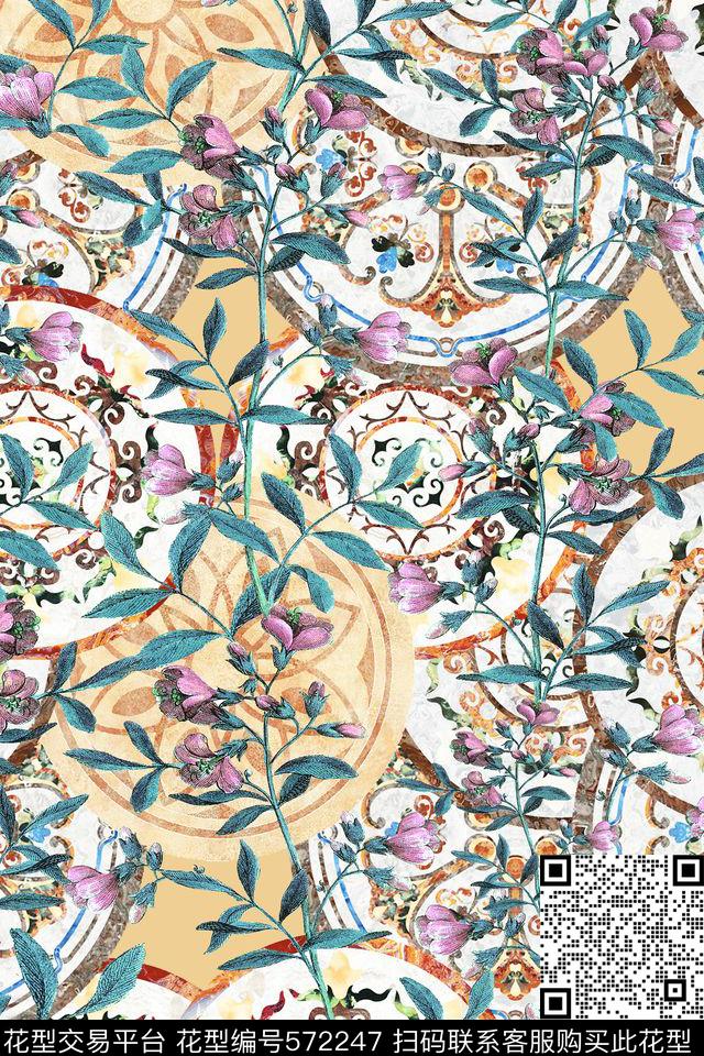 沙发布艺四方连续抽象几何数码印花华亿平台下载（图片编号: 572247） - 瓦栏（Walan）