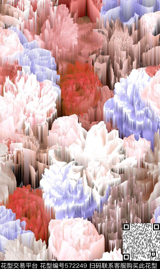 休闲时尚花卉女装数码印花华亿平台下载（图片编号: 572249） - 瓦栏（Walan）