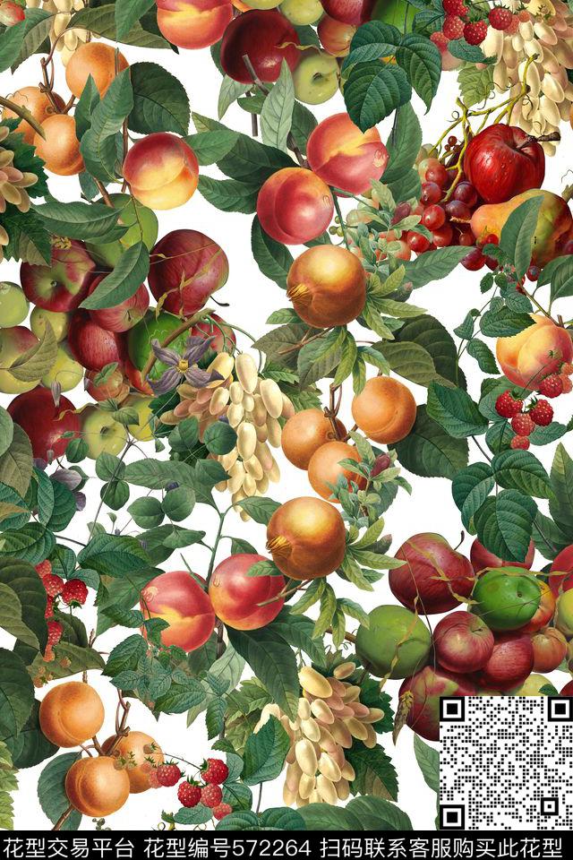 花卉植物果实数码印花华亿平台下载（图片编号: 572264） - 瓦栏（Walan）