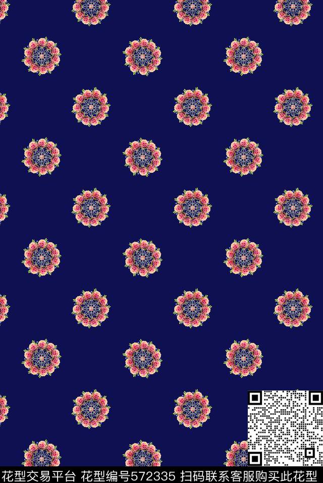 潮流时尚花卉鲜花数码印花华亿平台下载（图片编号: 572335） - 瓦栏（Walan）