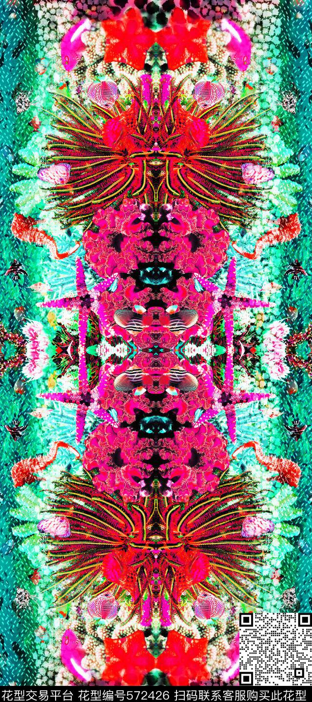 豹纹豹纹海底世界丝巾华亿平台潮流时尚数码印花华亿平台下载（图片编号: 572426） - 瓦栏（Walan）