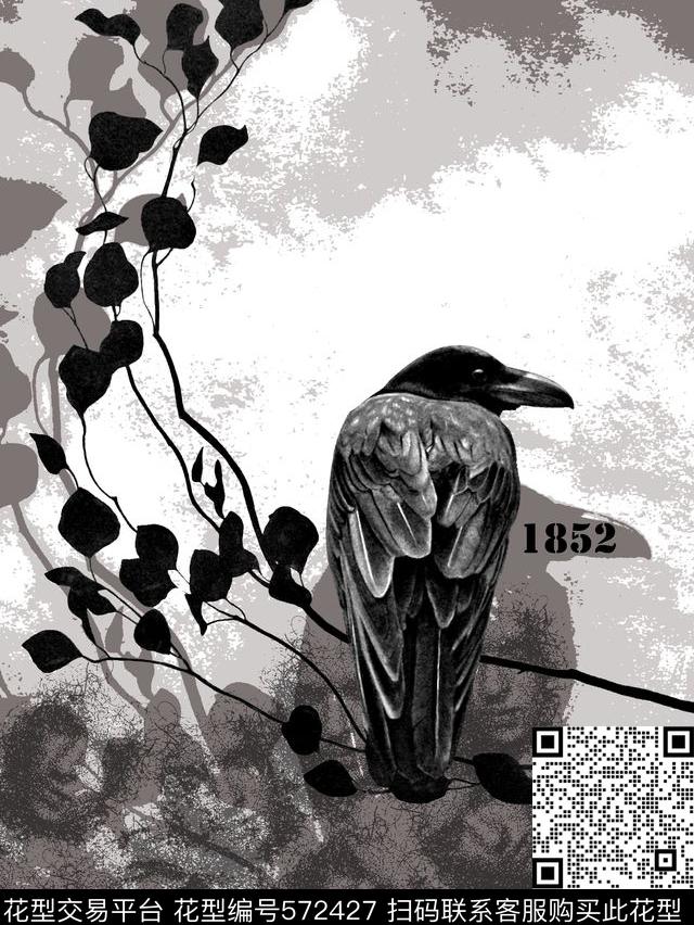 时尚潮流大牌鸟数码印花华亿平台下载（图片编号: 572427） - 瓦栏（Walan）