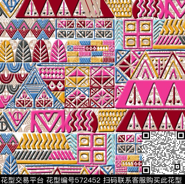 欧美卡通图案菱形数码印花华亿平台下载（图片编号: 572452） - 瓦栏（Walan）