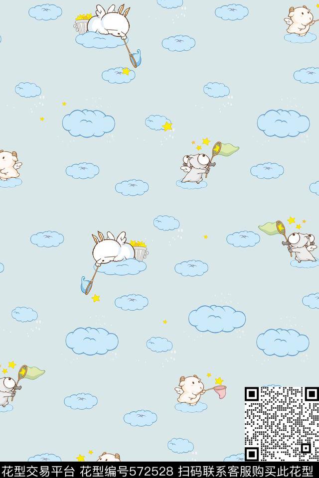 流行时尚卡通流氓兔传统印花华亿平台下载（图片编号: 572528） - 瓦栏（Walan）