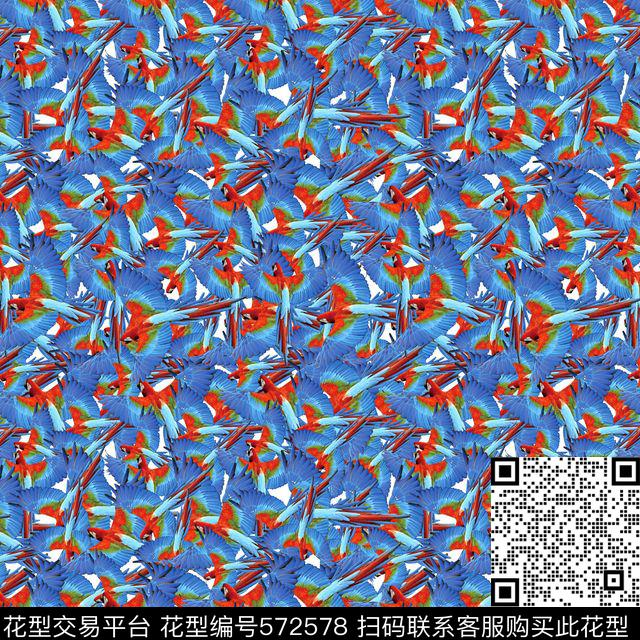 时尚鹦鹉华亿平台MZR-休闲时尚印花数码印花华亿平台下载（图片编号: 572578） - 瓦栏（Walan）